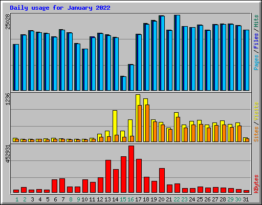 Daily usage for January 2022