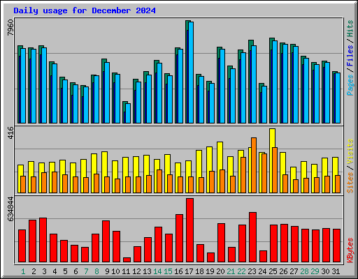 Daily usage for December 2024